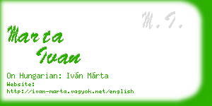marta ivan business card