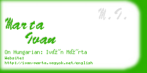 marta ivan business card